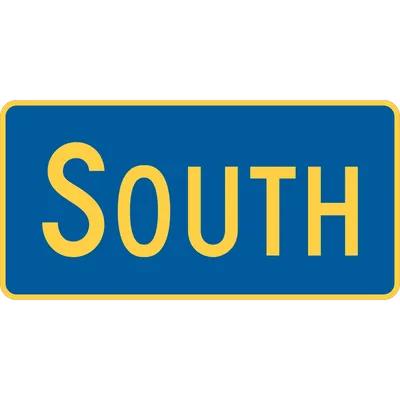 M3-3P Cardinal Direction -South (plaque) (yellow blue)