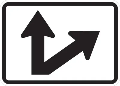 M6-7PR Directional Arrow - Through and Oblique (plaque) (black white)