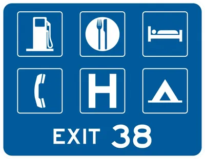 D9-18 General Services (up to 6 symbols) with Exit Number