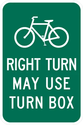 D11-20R Bicycle Right Turn May Use Turn Box