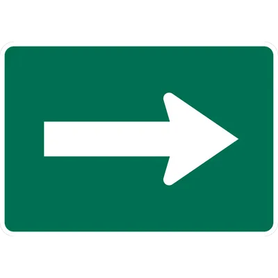 M6-1PR Directional Arrow - Turn (plaque) (white green)