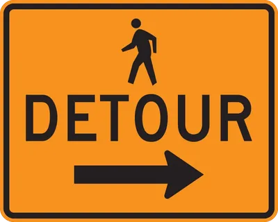 M4-9BR Pedestrian Detour (with arrow)
