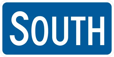 M3-3P Cardinal Direction -South (plaque) (white blue)