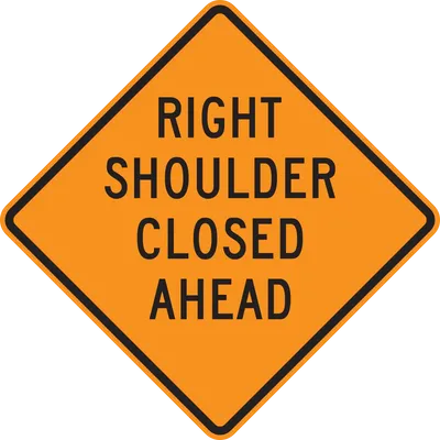W21-5BR Shoulder Closed (with distance) Ahead