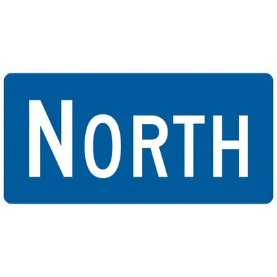 M3-1P Cardinal Direction - North (plaque) (white blue)