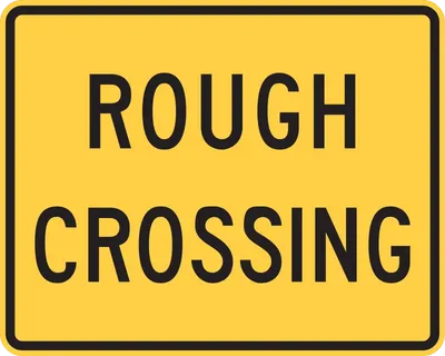 W10-15P Rough Crossing (plaque)