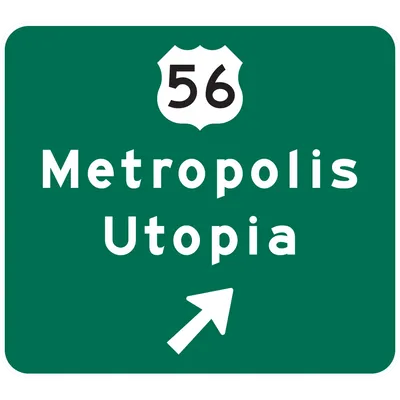 E4-3 Exit Direction (1 Shield, 2 destinations) - Post-Mounted