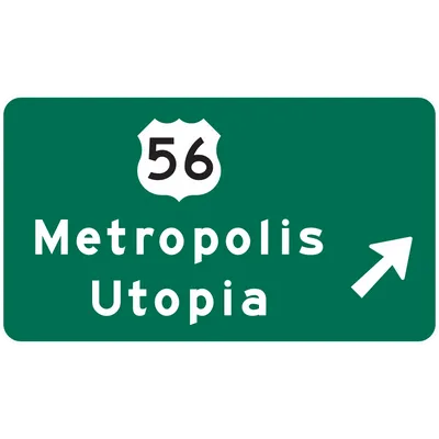E4-3 Exit Direction (1 shield, 2 destinations) - Overhead