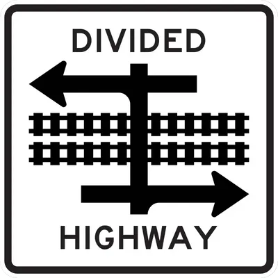 R15-7 Light Rail Divided Highway Symbol