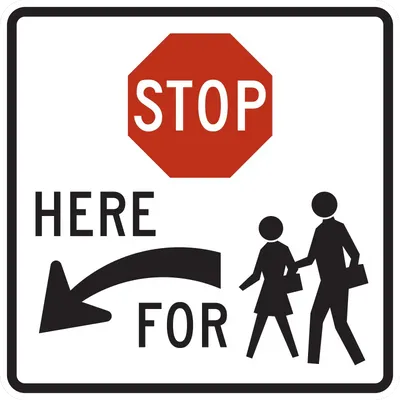 R1-5CL Stop Here for School Crossing