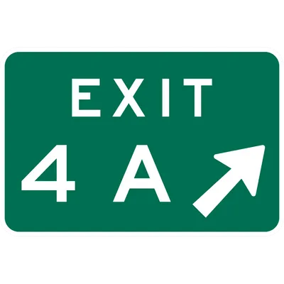 E5-1A Exit Gore (1 digit with single-letter suffix)