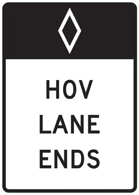 R3-12A Preferential Lane Ends - High-Occupancy Vehicles (post-mounted)