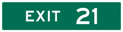 E1-5P Exit Number (1, 2 digits) (plaque)