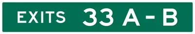 E1-5DP Exit Number (1, 2 digits with dual-letter suffix) (plaque)