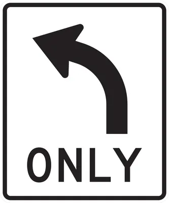 R3-5L Mandatory Movement Lane Control - Turn Only