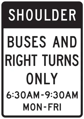 R3-11G Preferential Lane Operation (part-time travel on shoulder)