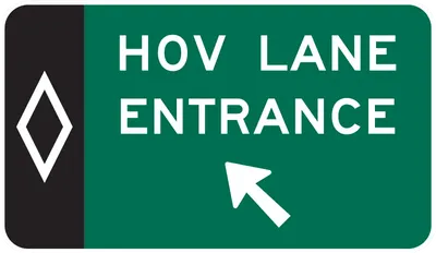 E8-2A Preferential Lane Entrance Direction (post-mounted)