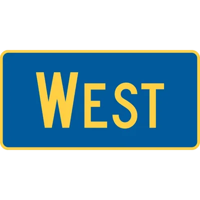 M3-4P Cardinal Direction - West (plaque) (yellow blue)