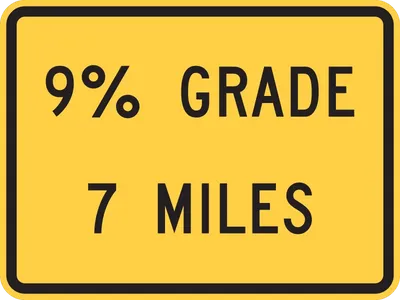 W7-3BP XX% Grade, XX Miles (plaque)