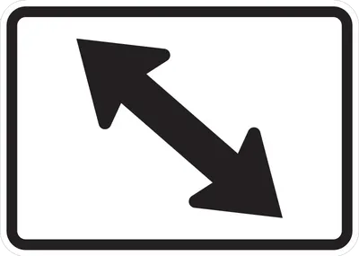 M6-5PL Directional Arrow - Oblique (Two-Way) (plaque) (black white)