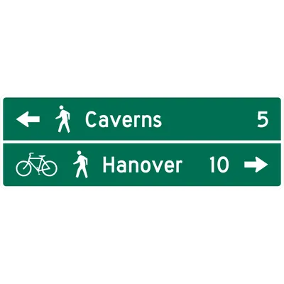 D11-10E Shared-Use Path Destination and Distance (2 lines)