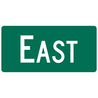 M3-2P Cardinal Direction - East (plaque) (white green)