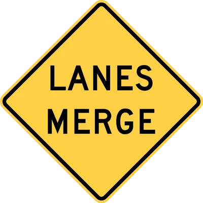 W9-4 Lanes Merge