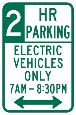 R7-112A Electric Vehicle Parking (Time Limit, Part-Time)
