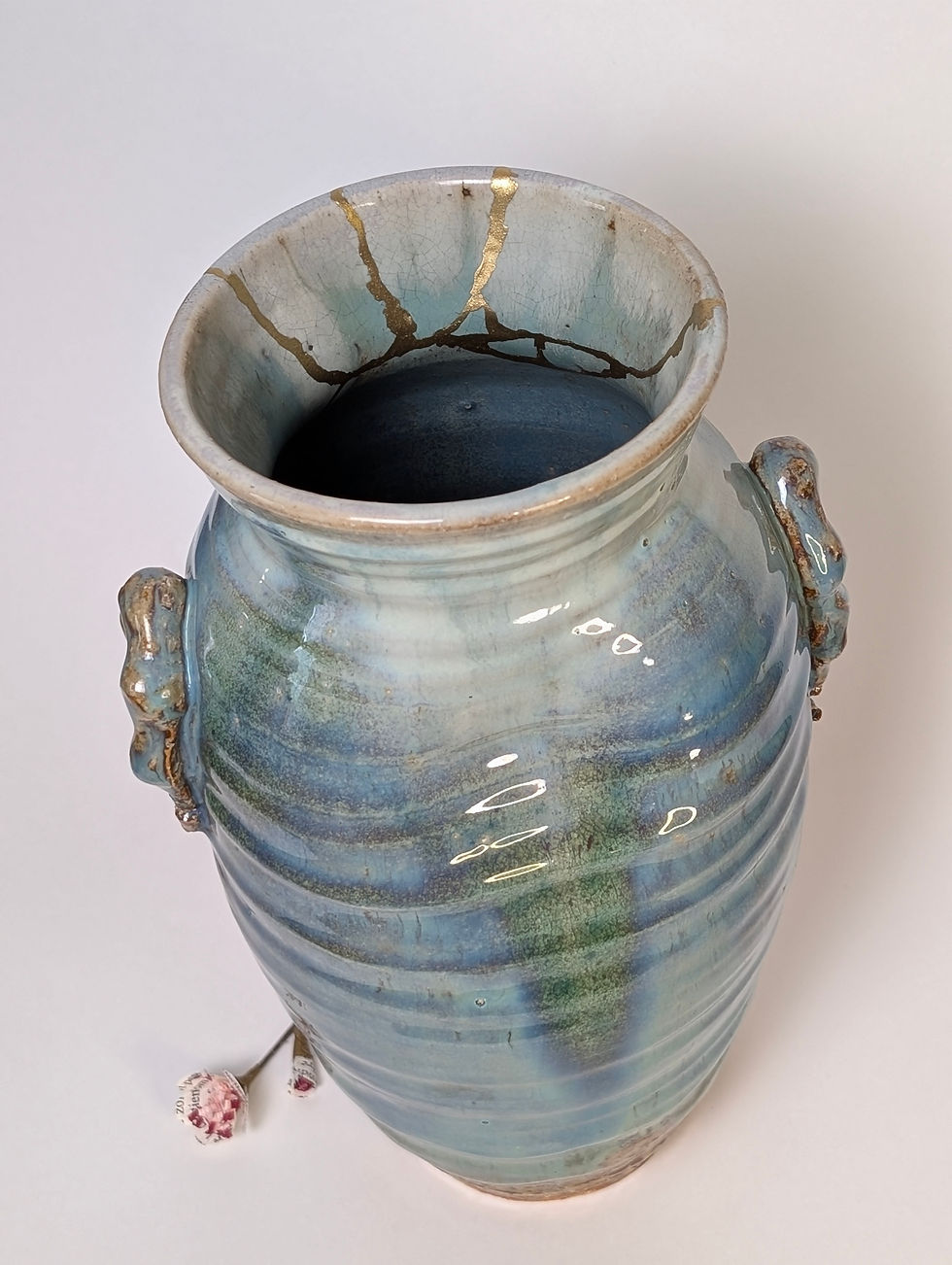 Miniature : Vase Hagi-Yaki de chez Tanaka NL - Kintsugi Traditionnel Japonais Yello Brass - 3