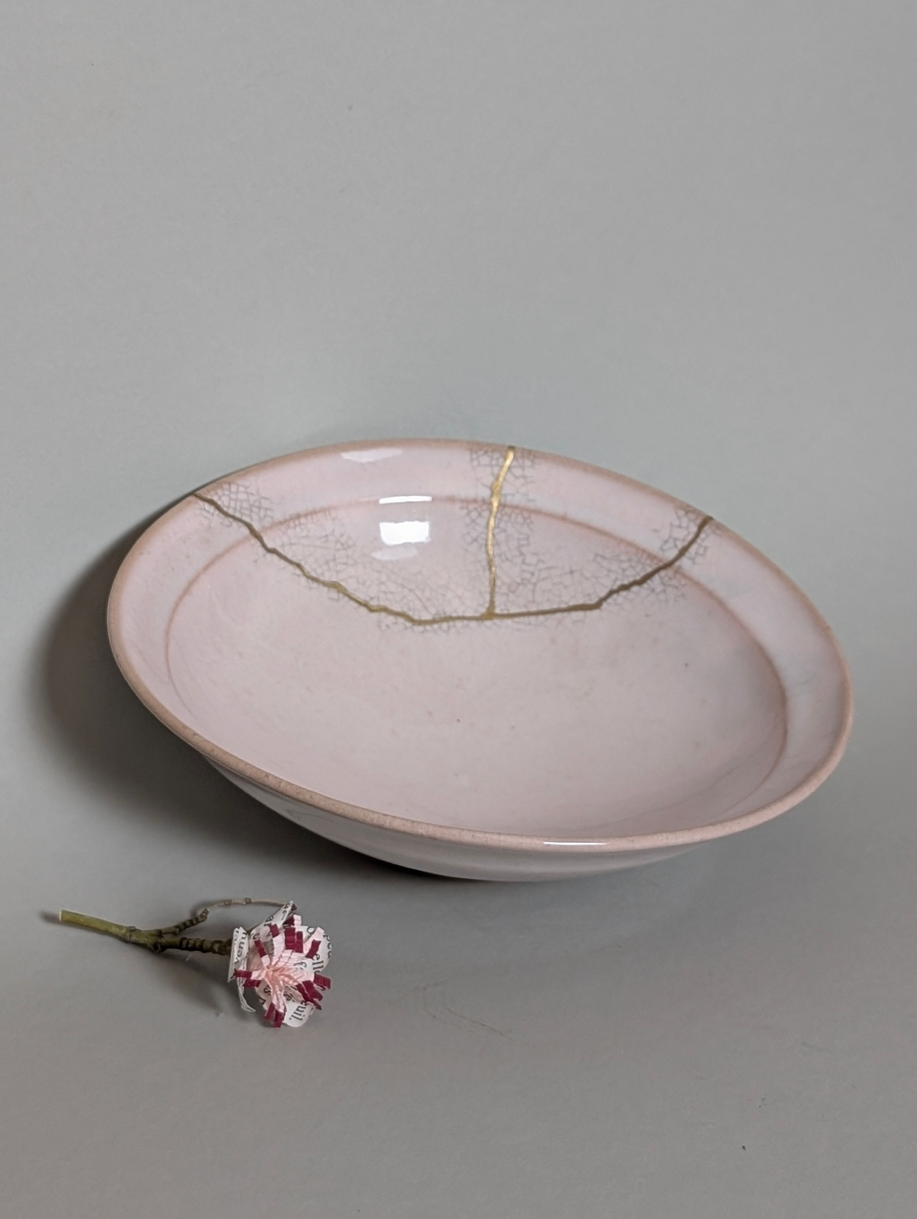 Coupelle Rose Hagi-Yaki - Kintsugi Traditionnel Japonais Or 23K - 1