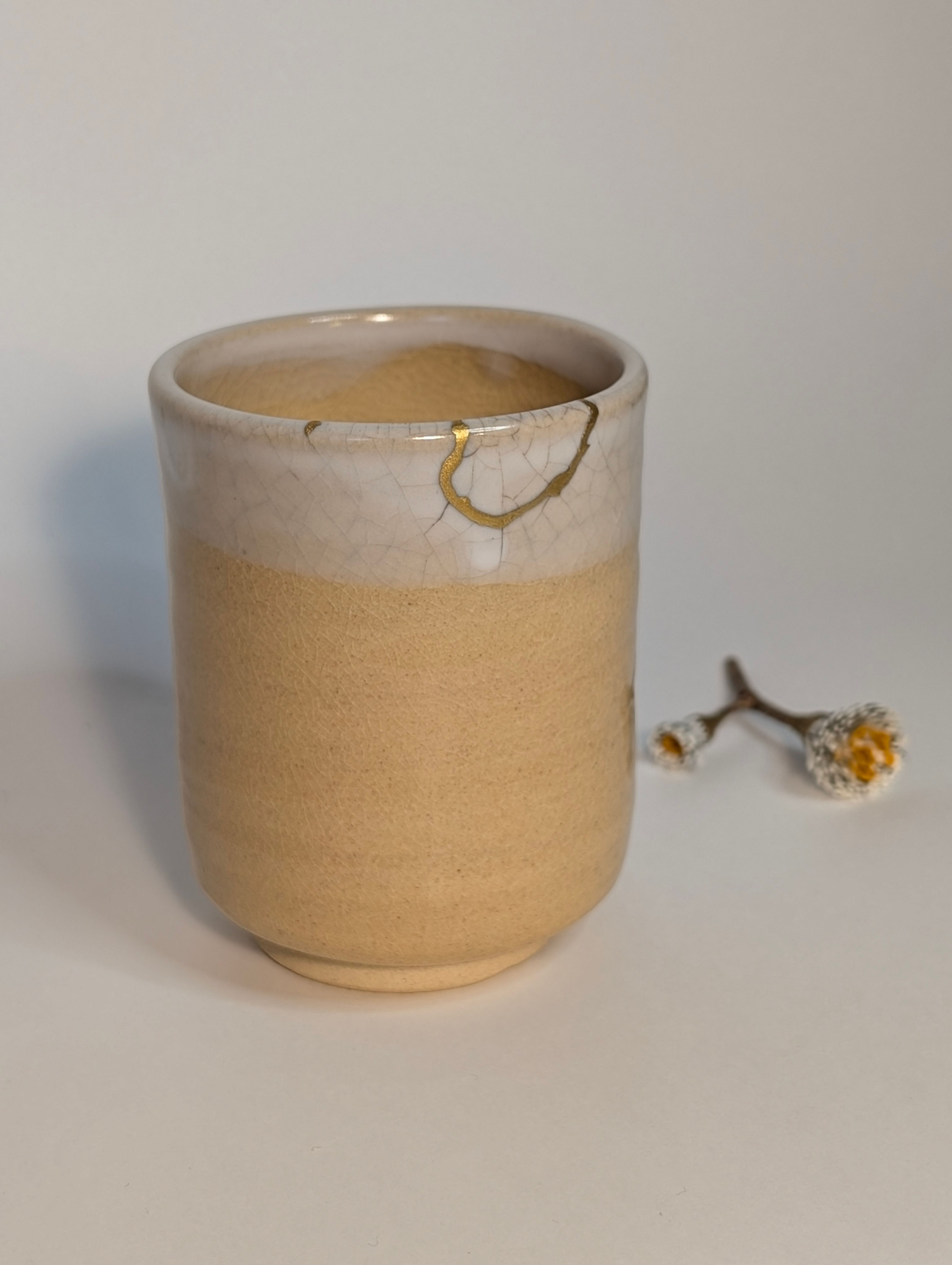 Tasse Hagi-Yaki de chez Tanaka NL - Kintsugi Traditionnel Japonais Or 23K - 1