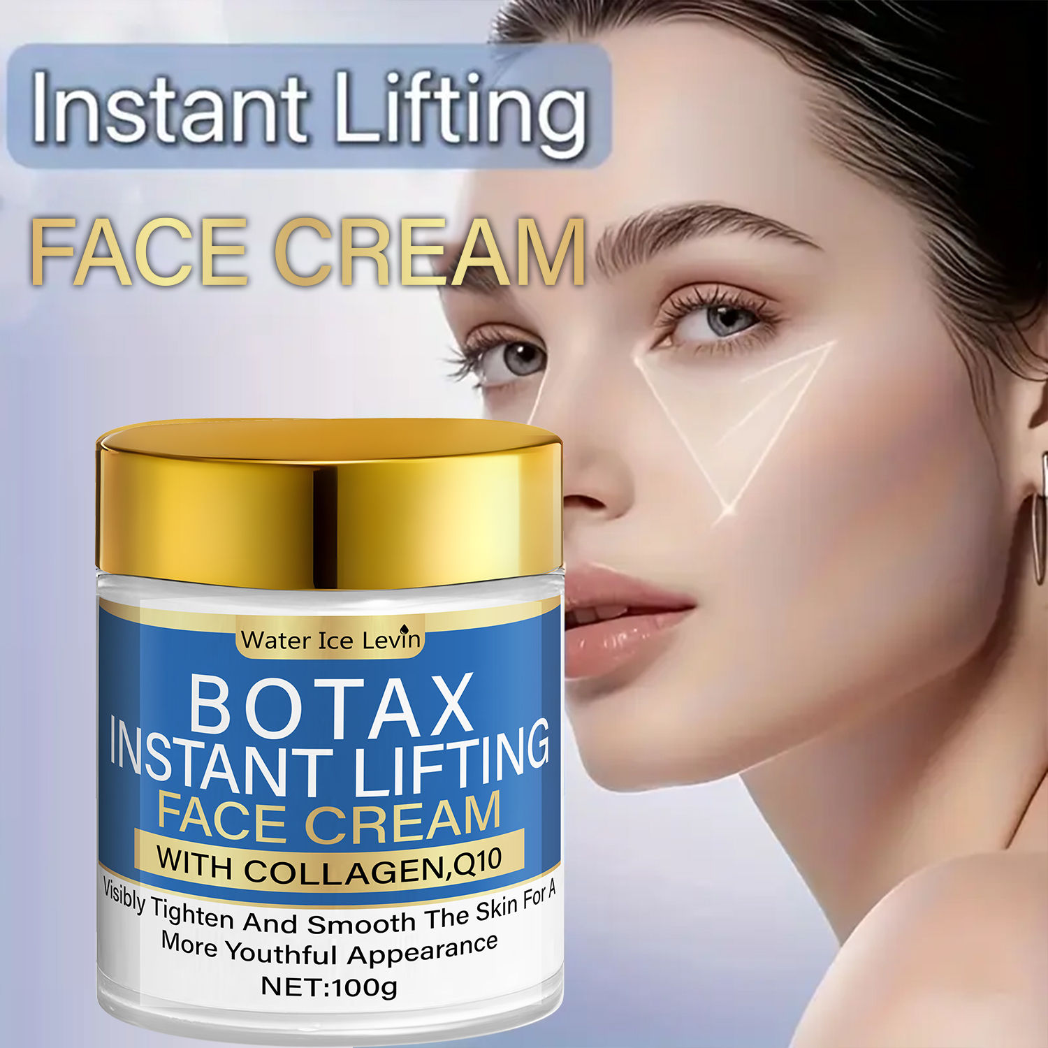 Crema Facial Lifting Con Colágeno Y Q10 100g, Con Ceramidas, Efecto Tensor Y Nu