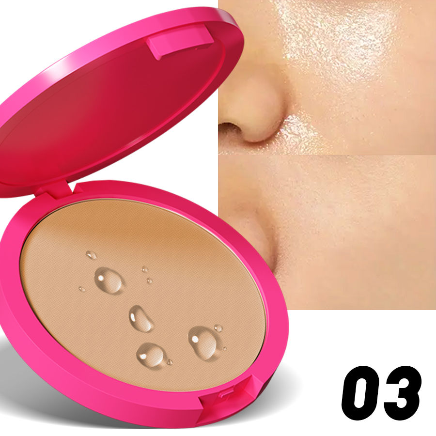 Thumbnail: Natural Matte Pressed Powder Oil Control Brighten Whitening Face Base Foundation
