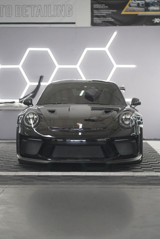 Black Porsche 911 GT3 in an auto detailing shop | Song Auto Detail, Santa Clara CA
