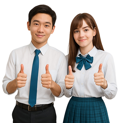 two students giving thumbs up to Senpai Corner tuition