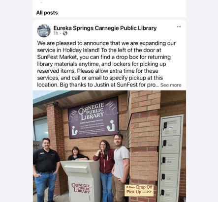 Carnegie Public Library Drop Box - Now in Holiday Island