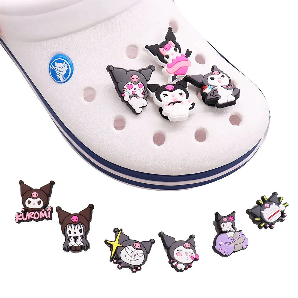 Thumbnail: 18 Pc Kuromi X My Melody Crocs Charm Set