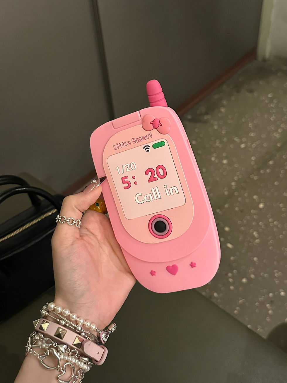 Thumbnail: Cute Pink Y2k 90s FlipPhone iPhone Case w/ Mirror Accessory