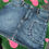 Thumbnail: Hello Kitty Patch Embroidered Jeans Skirt