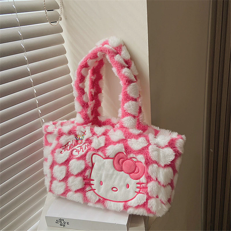 Miniaturbild: Hello Kitty pelzige Herz-Handtasche