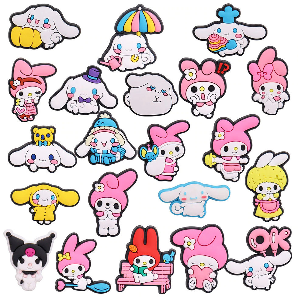 21 Pc My Melody X Cinnamaroll Crocs Charm Set