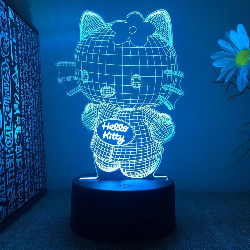 3D Hello Kitty Bedside Lamp (Multicolor)