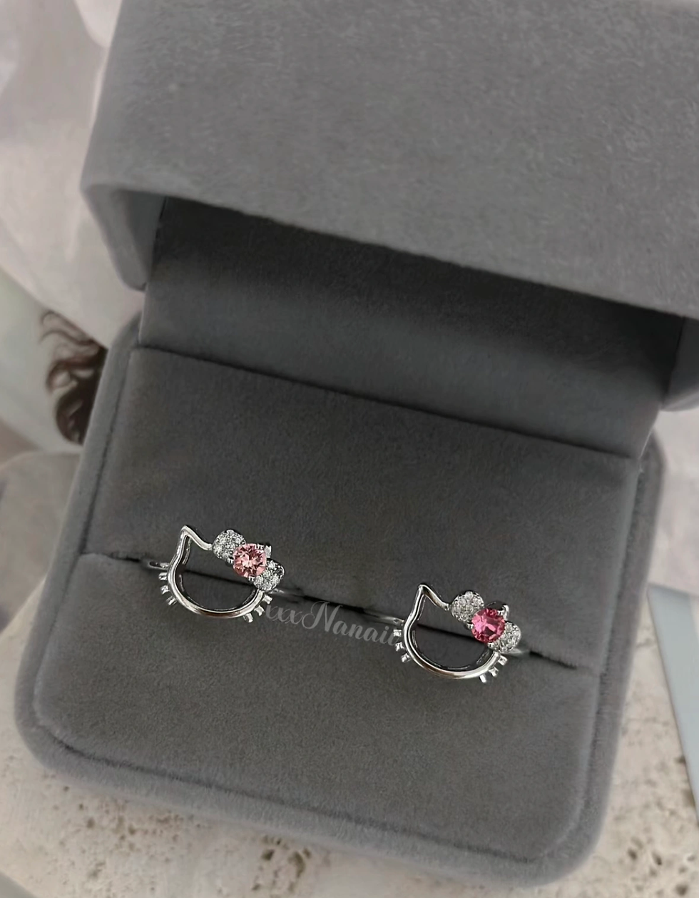 Miniaturbild: Diamond Bow Stainless Steel Adjustable Ring