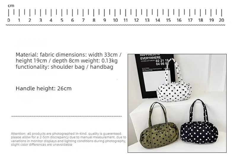 Thumbnail: Large Capacity Sports Foldable Storage Bag Korean Polka Dot Tote Bag Lightweight