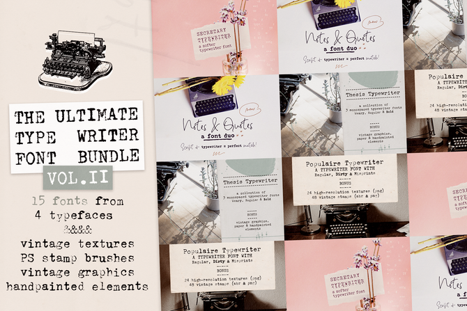 New Typewriter Font Bundle
