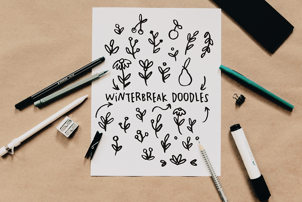 Thumbnail: Winterbreak font and doodles set