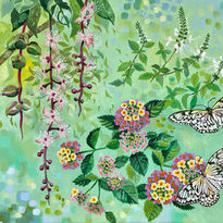 Delightful herb flowers and Paper kite butterflies.jpeg
