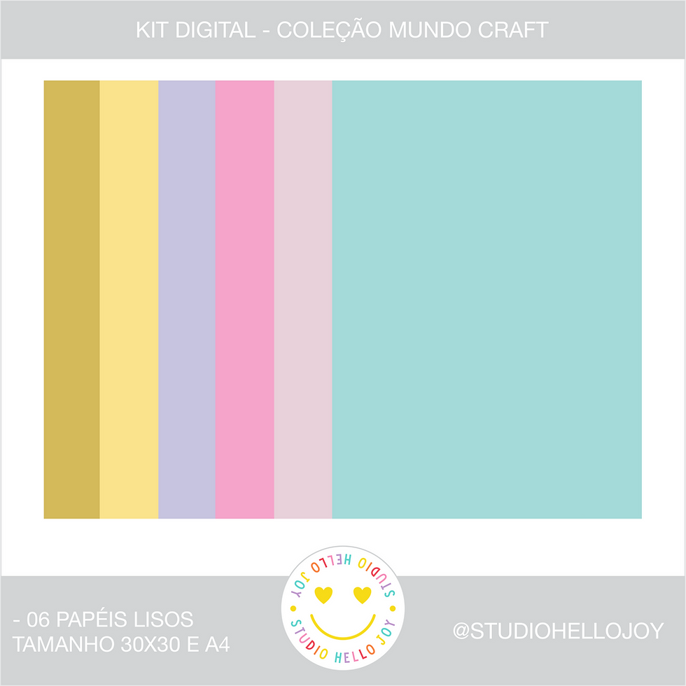 Miniatura: Kit Digital Scrapbook Papelaria - Coleção Mundo Craft Completa