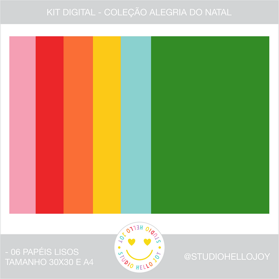 Miniatura: Kit Digital Scrapbook Papelaria - Coleção Alegria do Natal Completa