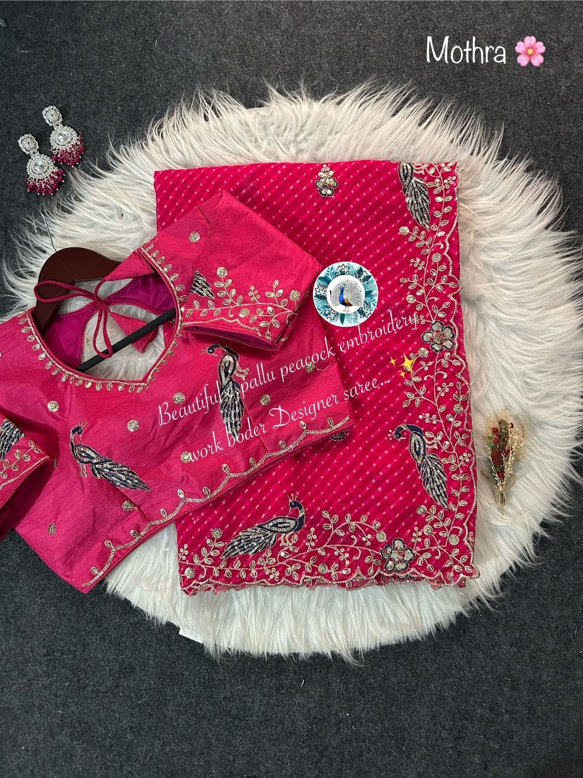 Peacock Design Saree  -Unique from Other - Free Shipping 🥳💫